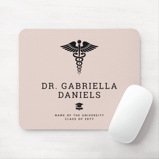 Mousepad Formatura Personalizada de Médico de Escola de Med (Com mouse)