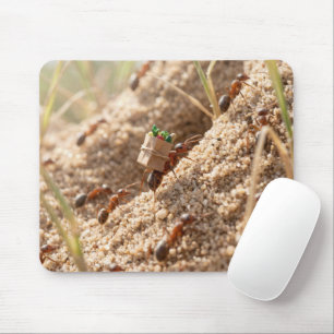 Mousepad Formiga Carregando uma Sacola de Compras Subindo u