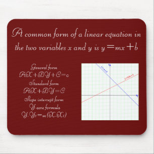 Mousepad Fórmula da equação linear da álgebra