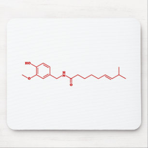 Mousepad Fórmula Química Molecular de Capsaicina