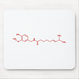 Mousepad Fórmula química molecular do Capsaicin do piment