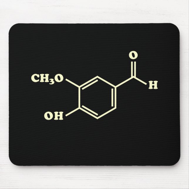 Mousepad Fórmula Química Molecular Vanilla Vanillin (Frente)