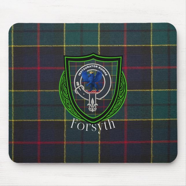 Mousepad Forsyth Scottish Clan Tartan & Crest (Frente)