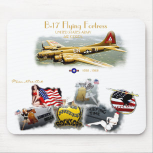 Mousepad FORTALEZA do VÔO B-17, variada. Arte do nariz