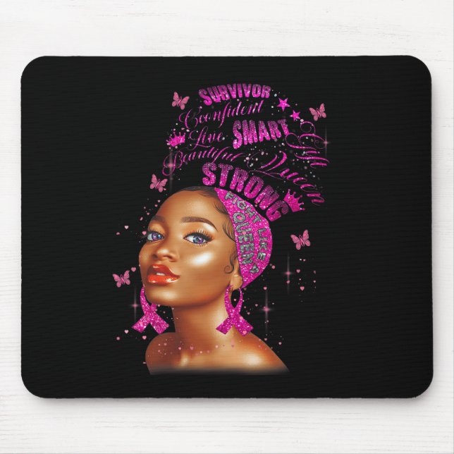 Mousepad Forte Cancer negro sobrevive (Frente)