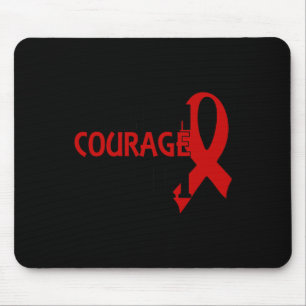 Mousepad Forte Coragem Fé Doença Cardíaca do Cancer Sanguín