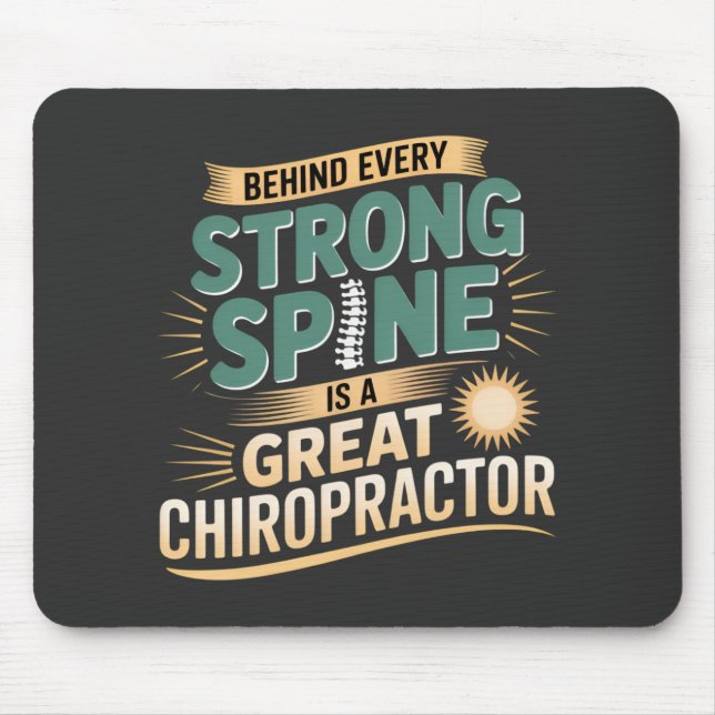Mousepad Forte Design de citação do Excelente Chiropractor  (Frente)