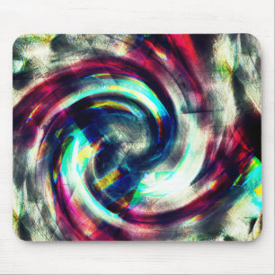 Mousepad Forte espiral vermelha a azul sobre a forma bruta