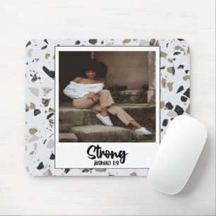 Mousepad Forte Joshua 1:9 Mouse Padrão Terrazzo
