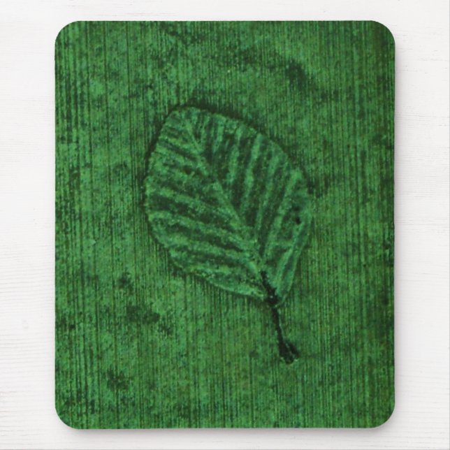 Mousepad Fóssil de folha verde (Frente)