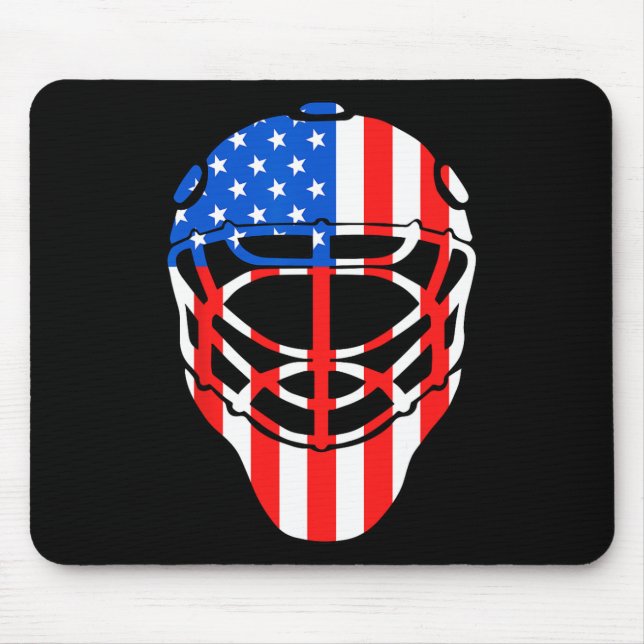 Mousepad Foto Americana de 4 de julho de Hockey Goalie Mask (Frente)