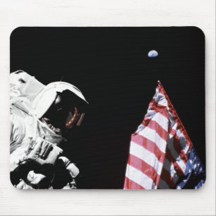 Mousepad Foto da Bandeira do Astronauta da NASA Apollo 17 T