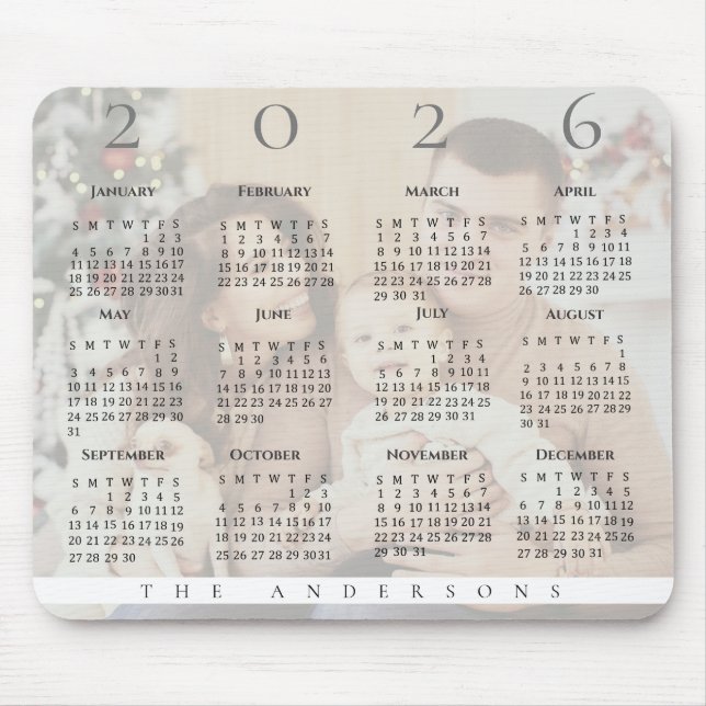 Mousepad Foto da Família Calendário 2023 Cute Year (Frente)