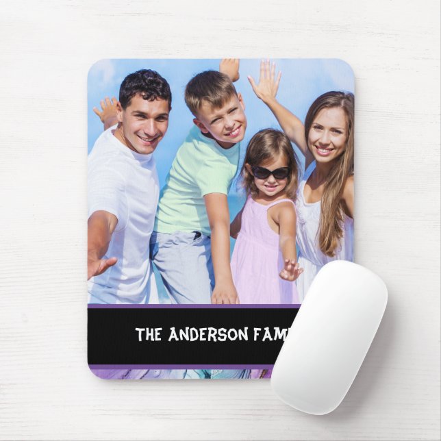 Mousepad Foto da família moderna personalizável (Com mouse)