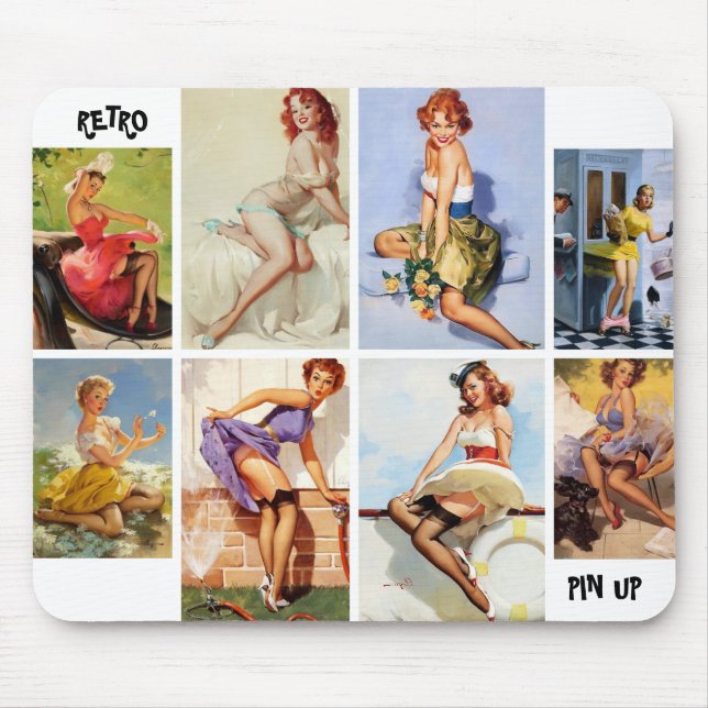 Mousepad Foto da Linda Vintage RetroPinUp Girl 8 (Frente)