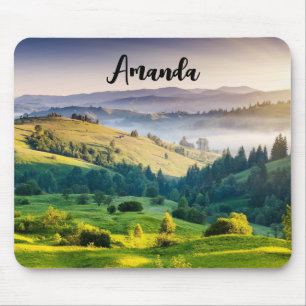 Mousepad Foto da Natureza Cênica de Colinas Ondulantes