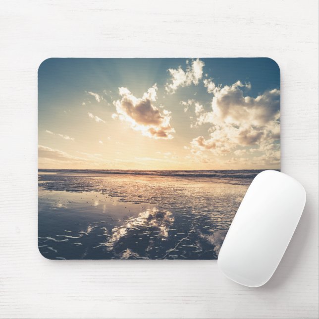 Mousepad Foto da paisagem da praia Sunset (Com mouse)