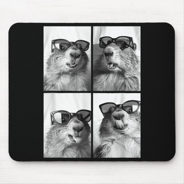 Mousepad Foto de B de animais da floresta fofos Groundhogs  (Frente)