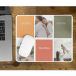 Mousepad Foto de Colagem da Família Moderna | Ação de Graça<br><div class="desc">Melhor Presente Para Seus Amigos E Família,  Personalizado,  Ação De Graças Três Foto E Texto Com Cores De Outono. Feliz Ação de Graças</div>