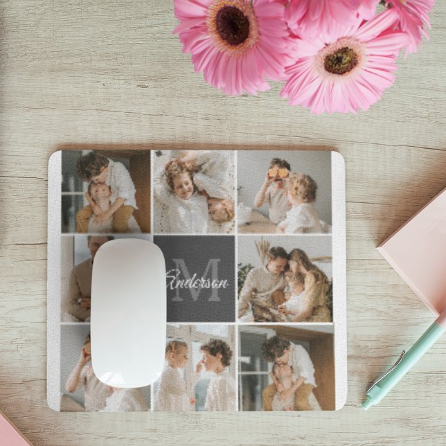 Mousepad Foto de Colagem da Família Moderna e Presente Pers (Criador carregado)