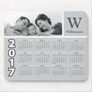 Mousepad Foto de Família Calendário 2017 Preto e Branco