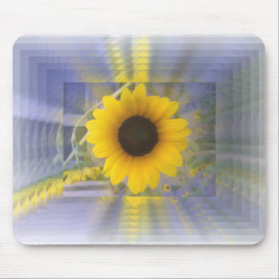 Mousepad Foto de girassol com padrão de infinidade repetido