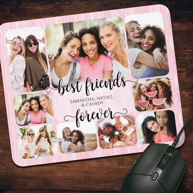 Mousepad Foto de Meninas Adolescentes Rosa Amizade (Criador carregado)