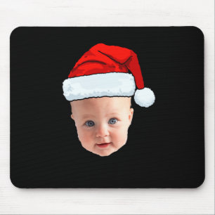 Mousepad Foto de Natal com Chapéu de Papai Noel de Rosto de
