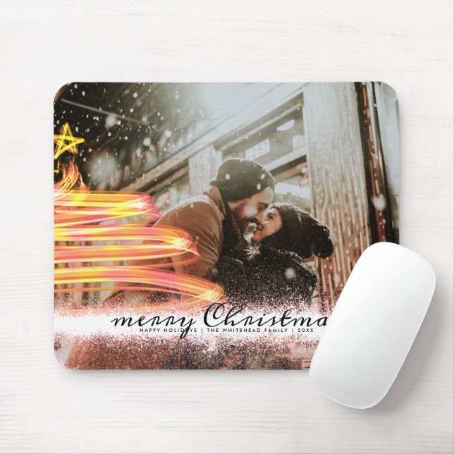 Mousepad Foto de Natal Glitter da Estrela de Árvore Brilhan (Com mouse)