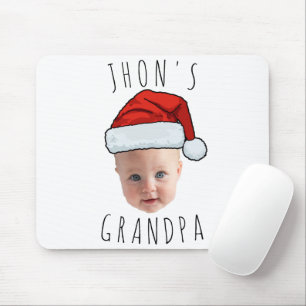 Mousepad Foto de Natal personalizada do rosto do bebê Santa