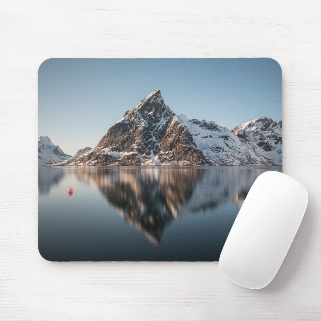 Mousepad Foto de Paisagem de Montanha Lofoten (Com mouse)