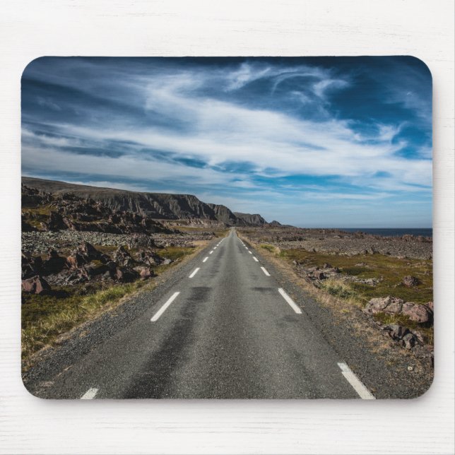 Mousepad Foto de Paisagem de Viagem Rodoviária (Frente)