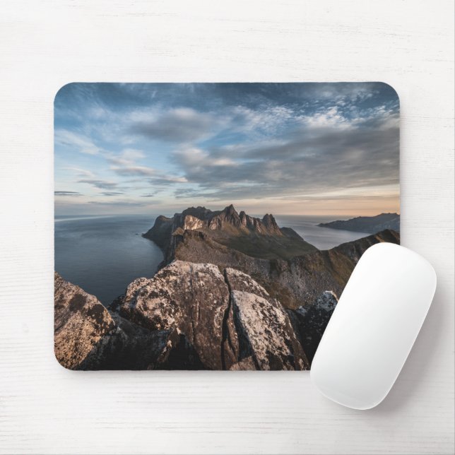 Mousepad Foto de Paisagem na Costa da Noruega (Com mouse)