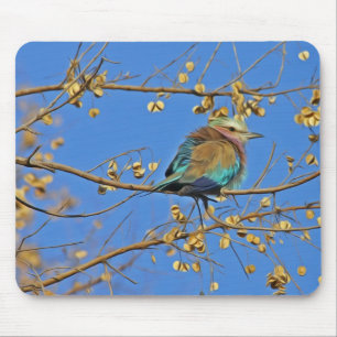 Mousepad Foto de Pássaro na Árvore e Céu Azul