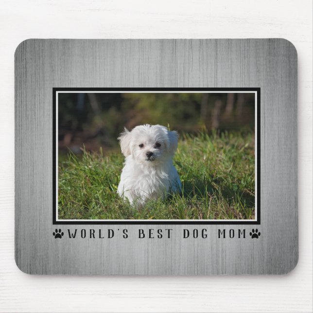 Mousepad Foto de Pegadas de 'Melhor Mãe de Cachorro do Mund (Frente)