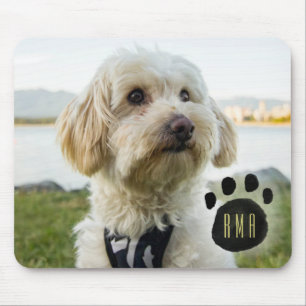 Mousepad Foto de Pet da Família Personalizada Monograma
