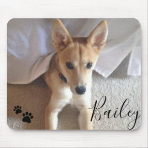 Mousepad Foto de Pet de Cachorro Personalizada e Pawprint d