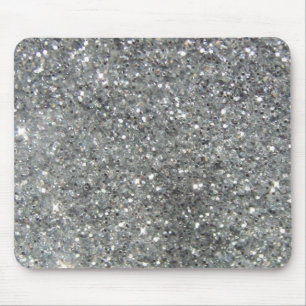 Mousepad Foto de prata à moda do Glitz do brilho