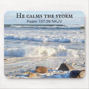 Mousepad Foto de Stormy Sea Ele Calma a Bíblia das Tempesta