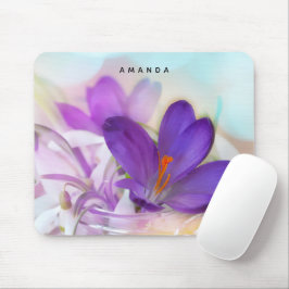 Mousepad Foto de um Bonito Primavera-Crocus Roxo