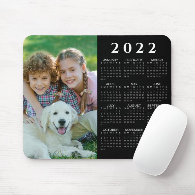 Mousepad Foto do Calendário 2022 Preto e Branco (Com mouse)