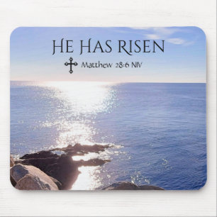 Mousepad Foto do Cristo do Oceano com Páscoa Versa Bíblia R