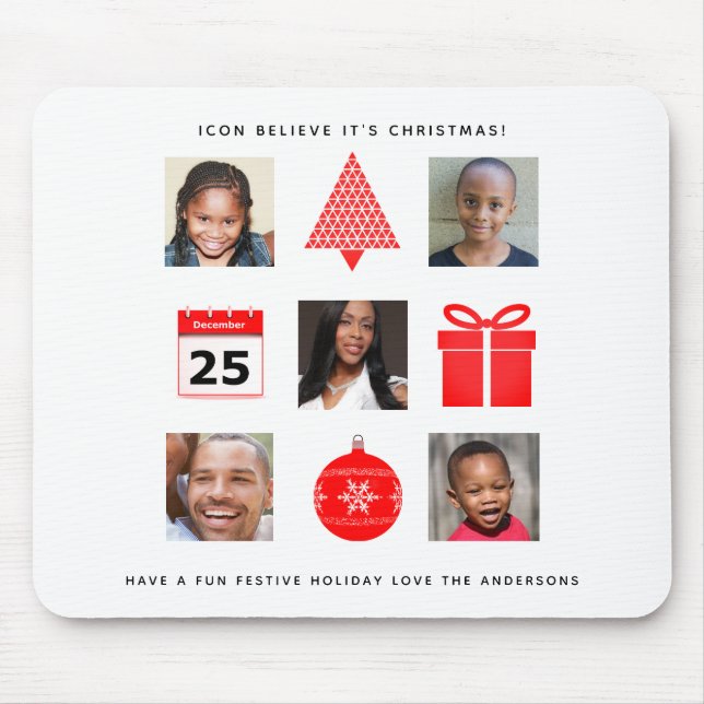 Mousepad FOTO DO ÍCONE DE Natal COLLAGE Keepsasakmoderno (Frente)
