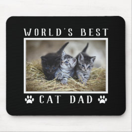Mousepad Foto do Melhor Pai de Gato do Mundo com Pegadas de