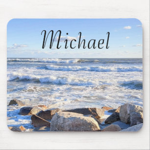 Mousepad Foto do nome personalizado Ocean Shore