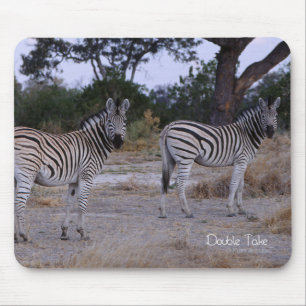 Mousepad Foto do olhar duas vezes da zebra