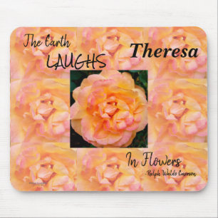 Mousepad Foto do Rosa de Flor de de Mistura Amarela Pêsseg