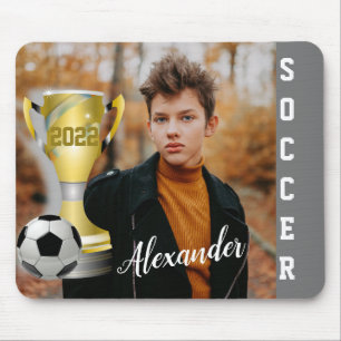 Mousepad Foto e nome do futebol da Cinza moderna