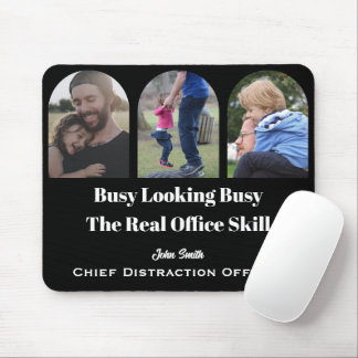 Mousepad Foto Engraçada Olhando Ocupado Nome Personalizado