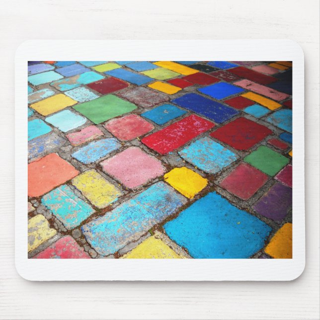 Mousepad Foto espanhola pintada dos azulejos, do azul, a (Frente)